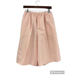 Vtg Women Culottes Gaucho Shorts Sz Med Orange Pinstripes Elastic Waist Handmade